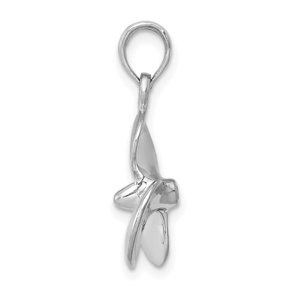 14k White Gold Polished 3-D Propeller Pendant for Women