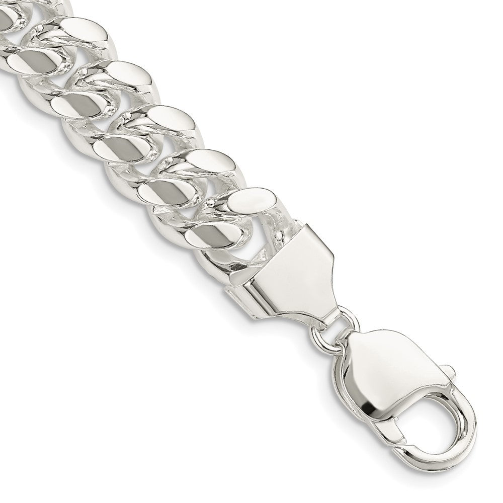 Sterling Silver 10.7mm Polished Domed Curb Chain Bracelet
