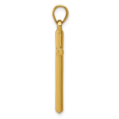 14k Yellow Gold Polished Hollow Cross Pendant