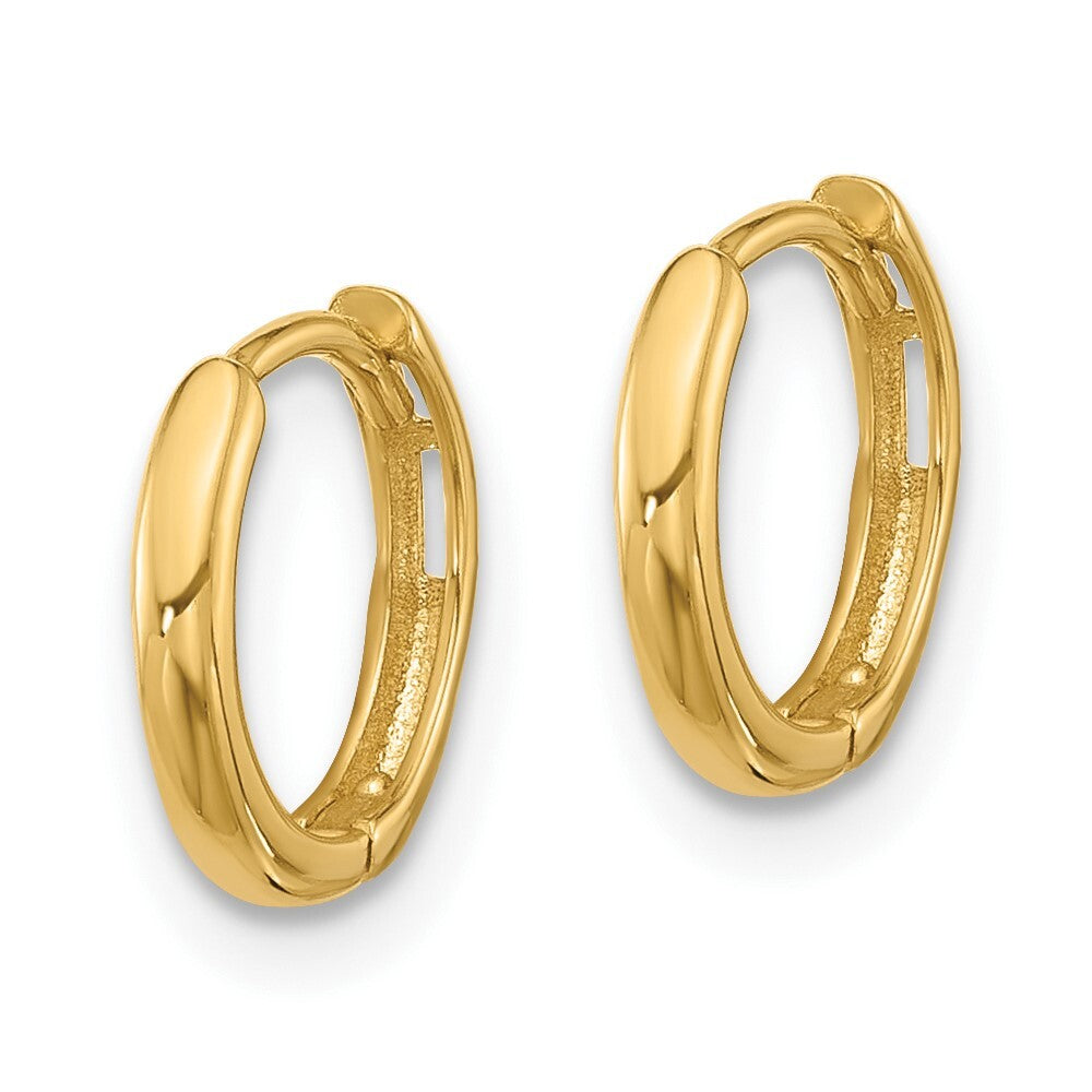 14k Yellow Gold Hinged Hoop Earrings Gift for Women