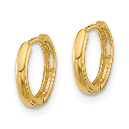 14k Yellow Gold Hinged Hoop Earrings Gift for Women