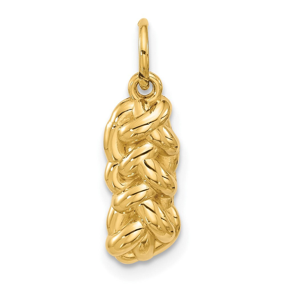 14k Yellow Gold Fancy Challah Pendant for Women