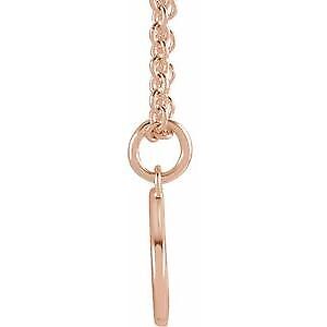 14k Rose Gold Initial P Dangle 16" Necklace Gift for Women