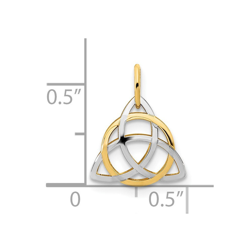 14k Yellow Gold and White Rhodium Polished Celtic Pendant