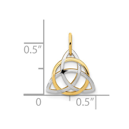 14k Yellow Gold and White Rhodium Polished Celtic Pendant