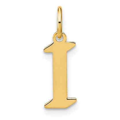 14k Yellow Gold Letter I Initial Pendant