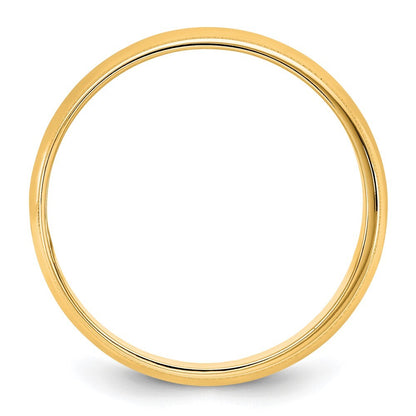14K Yellow Gold 5.5mm LTW Milgrain Half Round Band Ring Size 6
