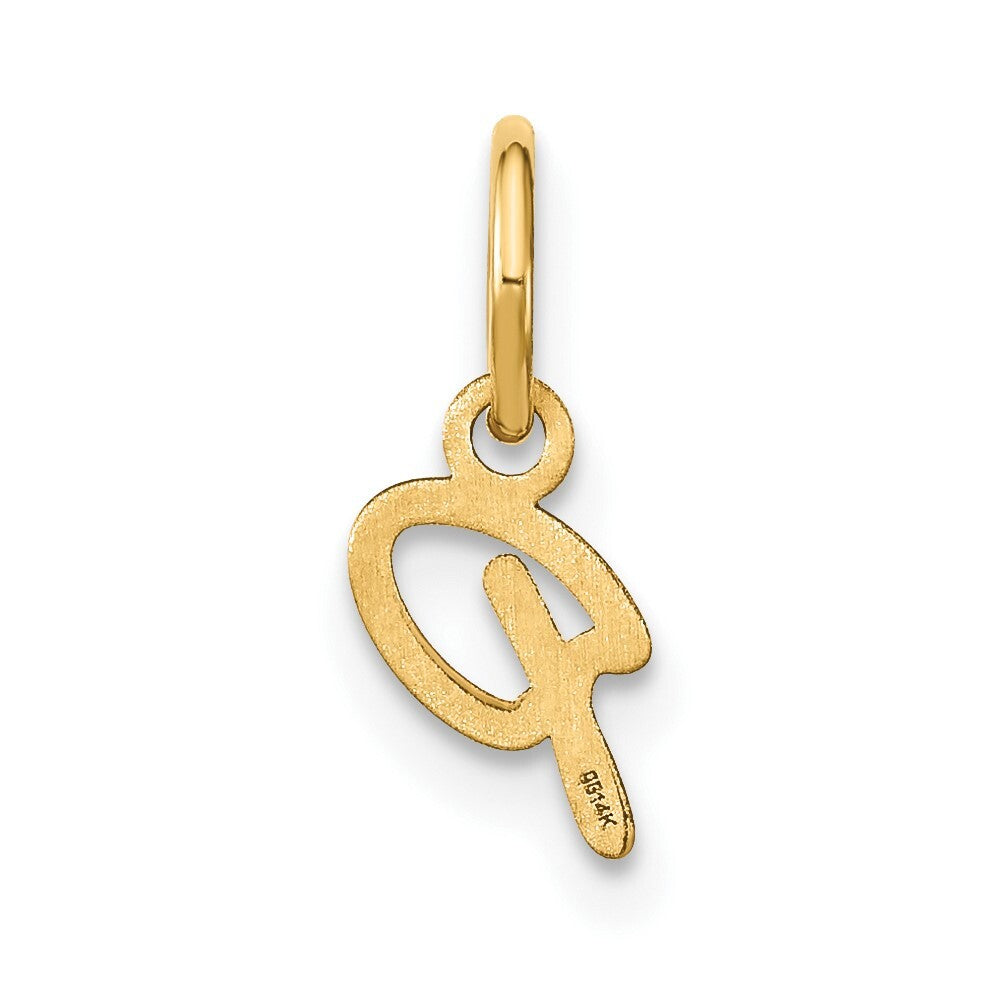 14k Yellow Gold Upper case Letter P Initial Charm Pendant for Women