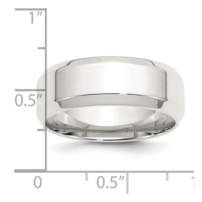 Sterling Silver 8mm Beveled Edge Size 5 Band Ring