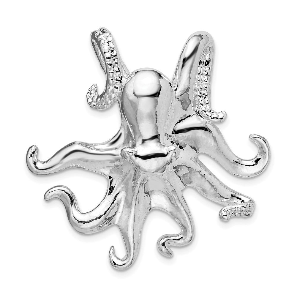 Sterling Silver Rhodium-Plated Polished Octopus Slide