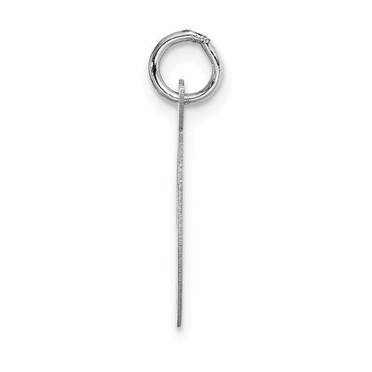 14k White Gold Medium Fancy Script Letter T Initial Charm Pendant for Women