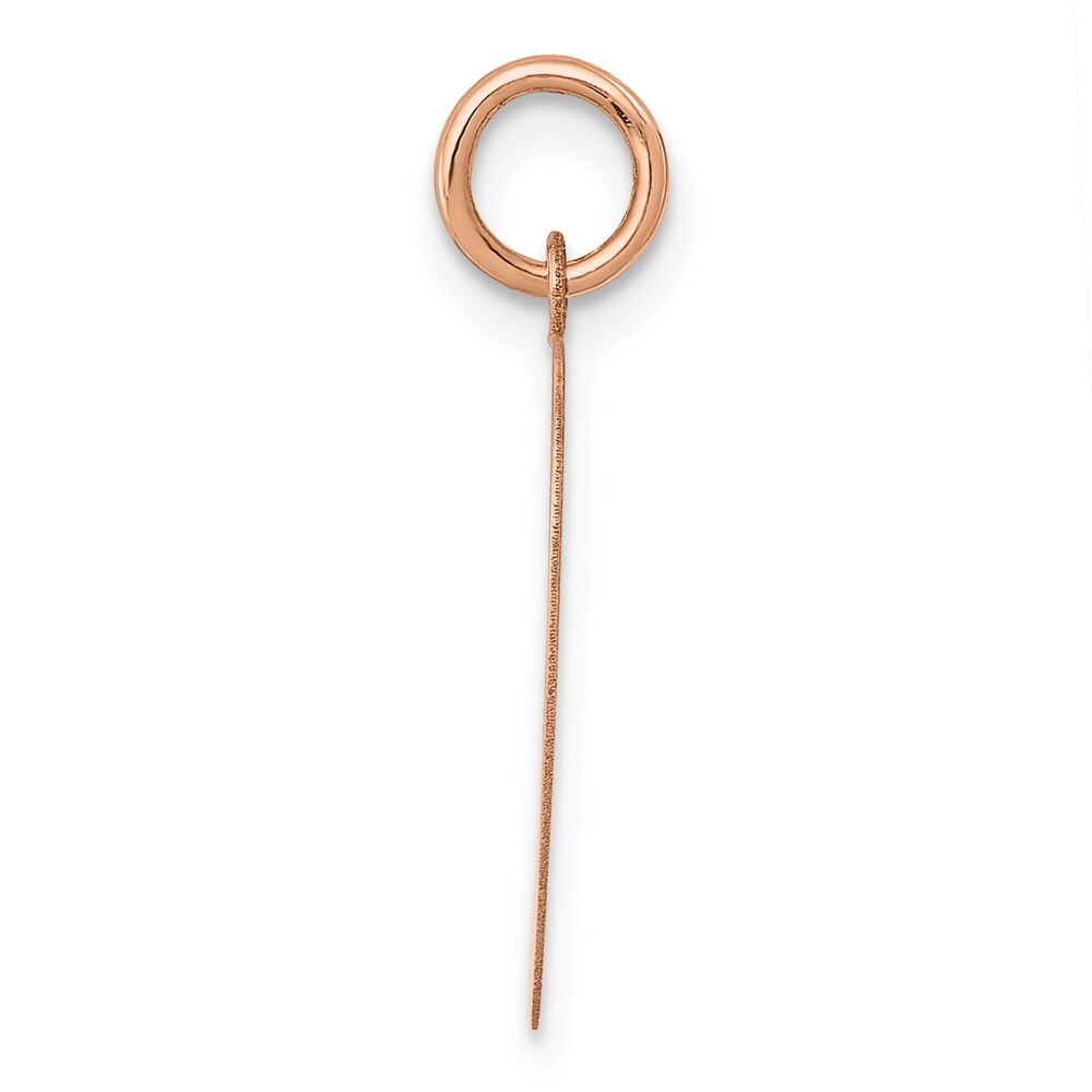 14k Rose Gold Rose Polished Heart Shaped Disc Pendant for Women