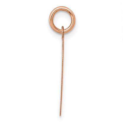 14k Rose Gold Rose Polished Heart Shaped Disc Pendant for Women