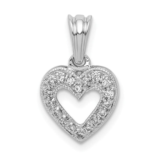 14k White Gold 1/10ct. Diamond Heart Pendant for Women
