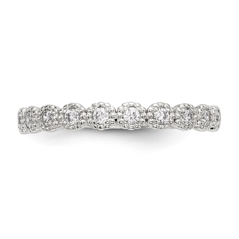 Sterling Silver Cubic Zirconia Ring Size 8