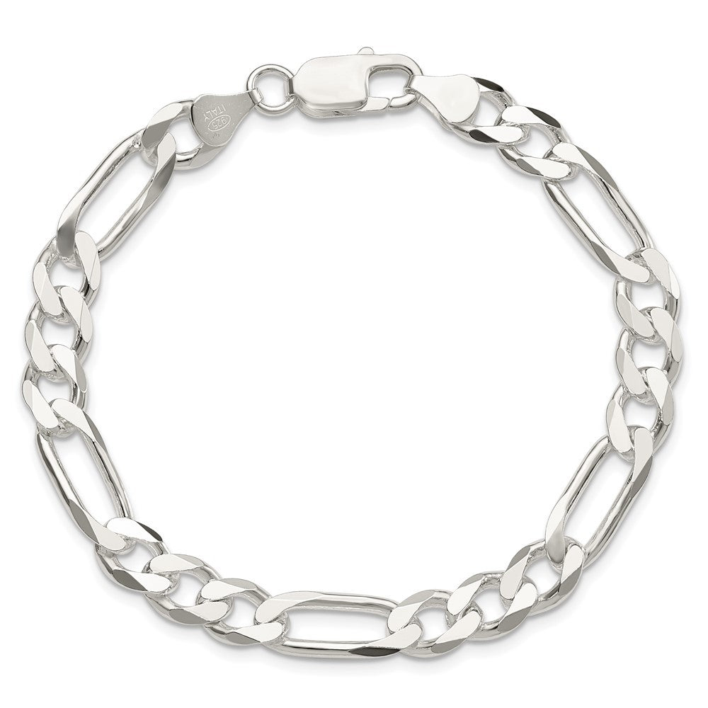 Sterling Silver 7.5mm Figaro Chain Bracelet