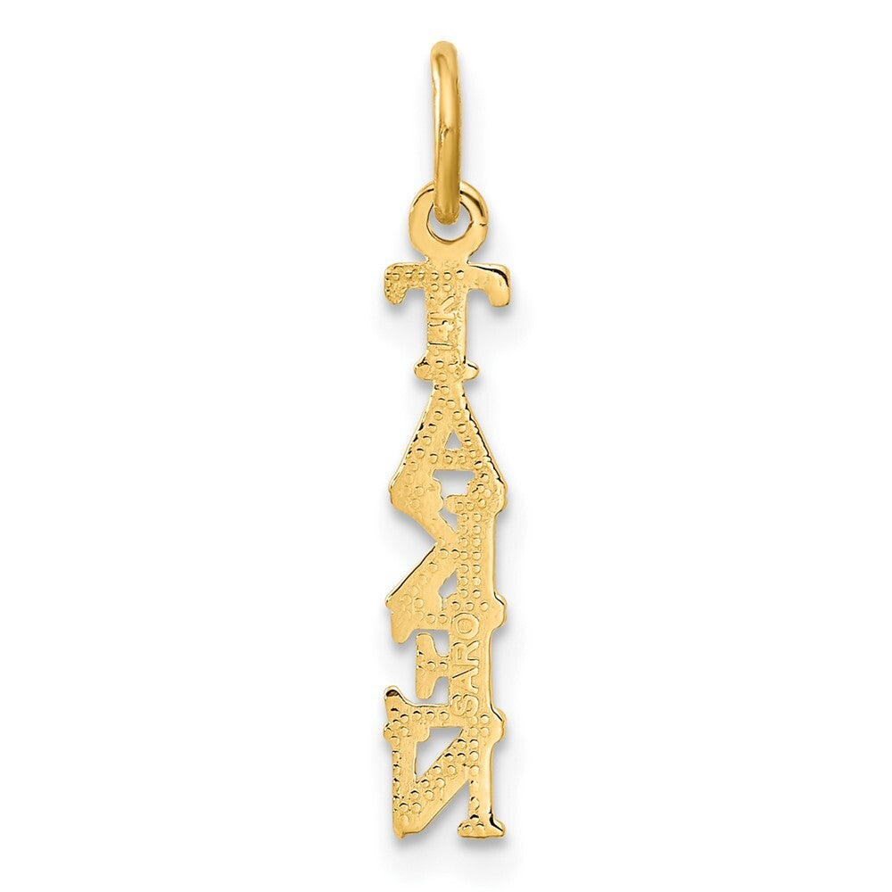 14k Yellow Gold Polished TAKEN Charm Pendant for Women