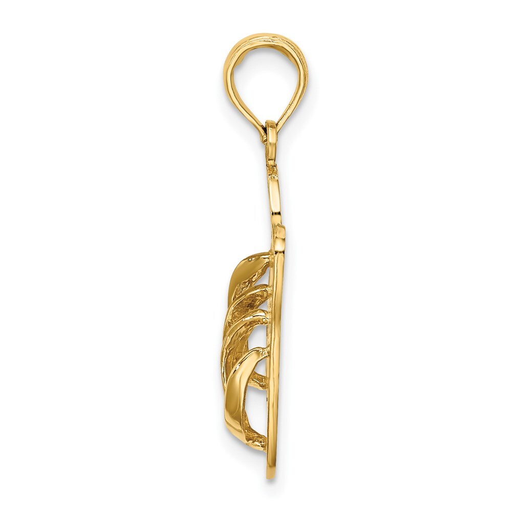 14k Yellow Gold TURKS AND CAICOS Double Flip-Flop Charm Pendant for Women
