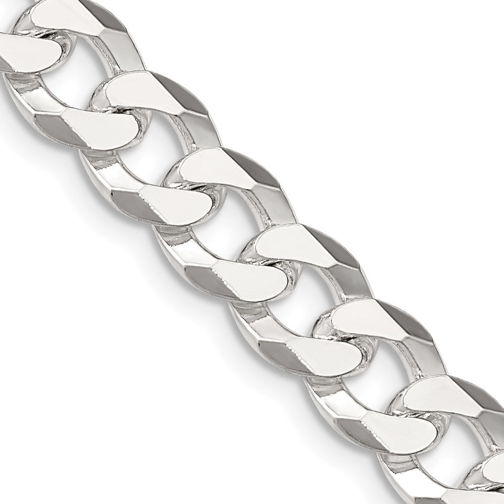 Sterling Silver 8.5mm Beveled Curb Chain Necklace