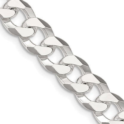 Sterling Silver 8.5mm Beveled Curb Chain Necklace