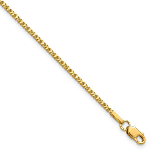 14k Yellow Gold 8 inch 1mm Franco Bracelet