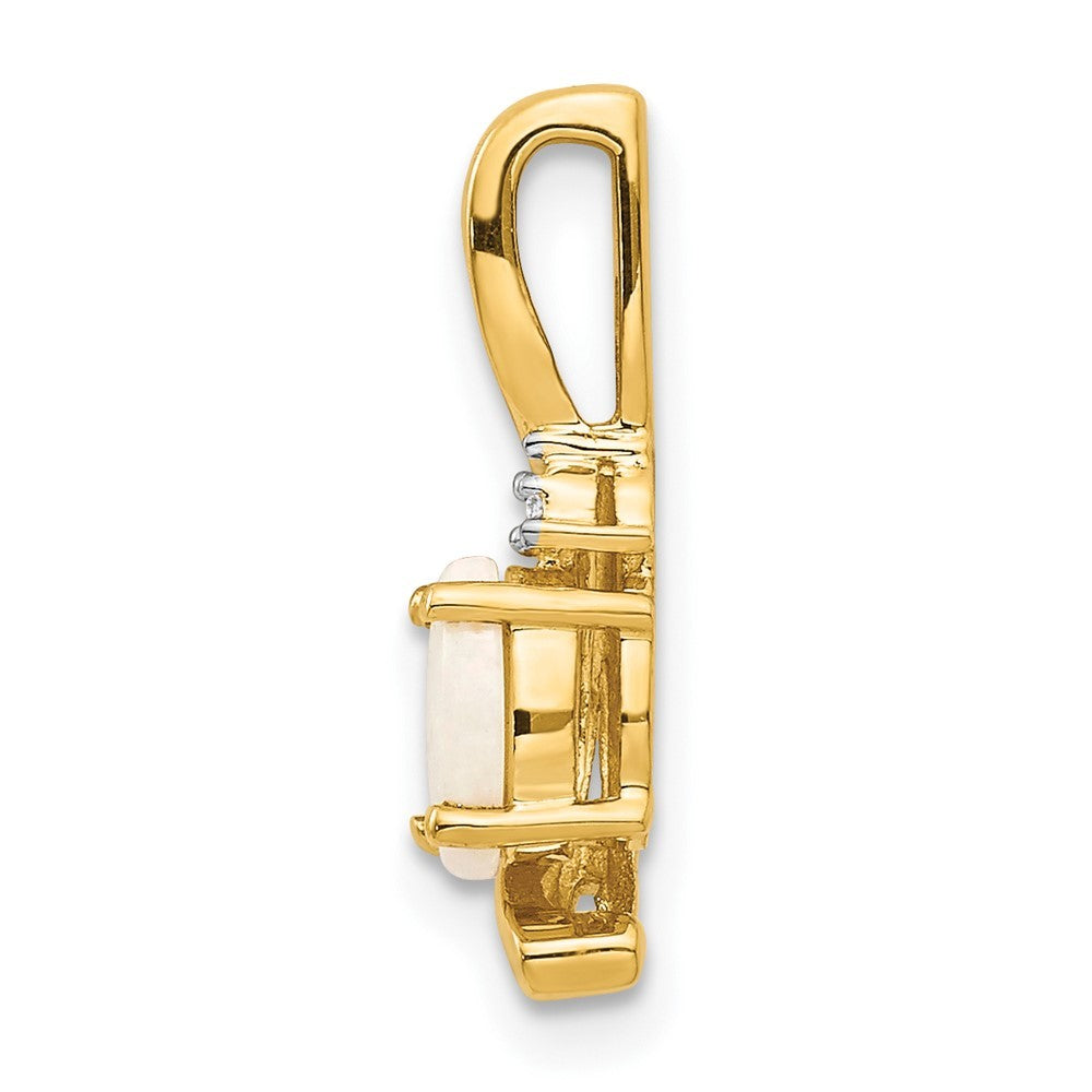 14k Yellow Gold Opal and Diamond Pendant