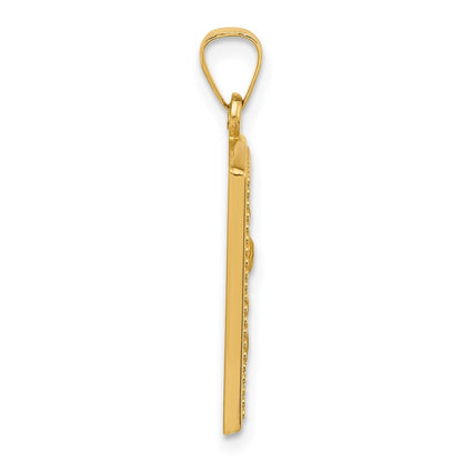 14k Yellow Gold Rectangular Hollow St. Christopher Medal