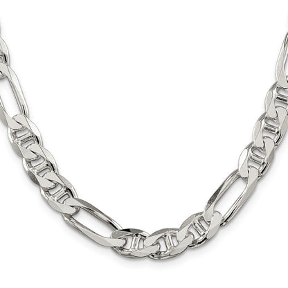 Sterling Silver 8.75mm Figaro Anchor Chain Necklace