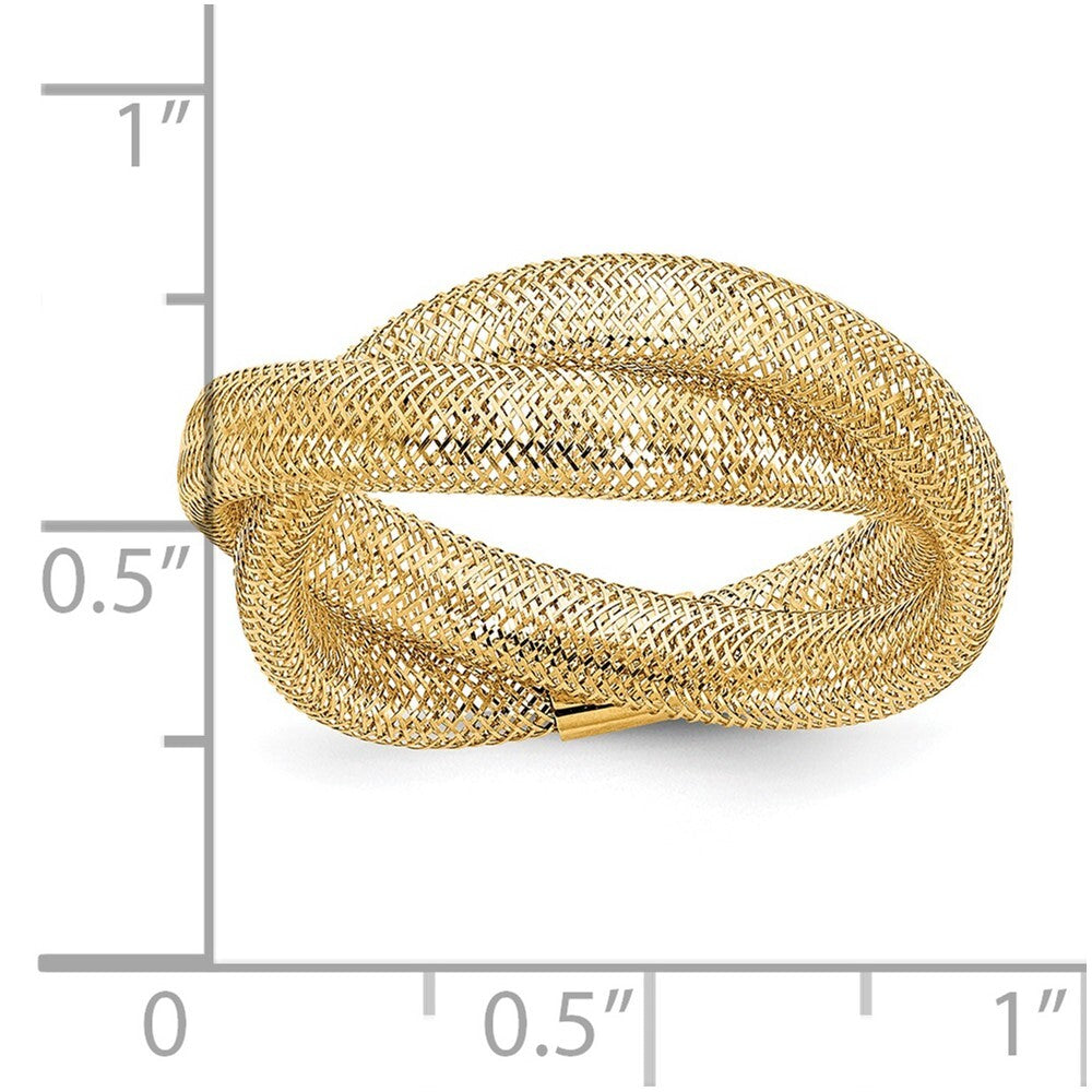 14K Yellow Gold Gold Twisted Woven Mesh Stretch Ring