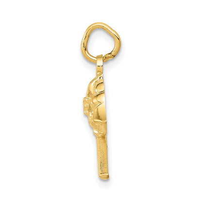14k Yellow Gold Fire Department Charm Pendant for Women
