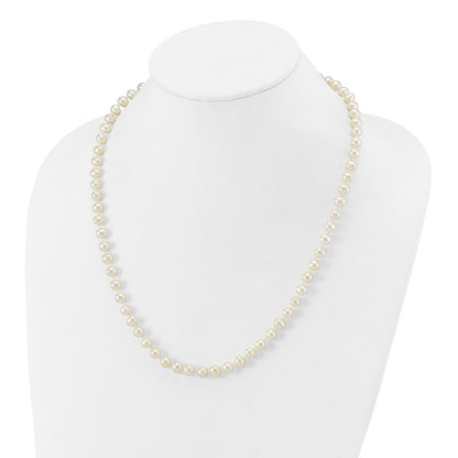 14k White Gold 6-7mm White Near Round Freshwater Cultured Pearl 20 inch Necklace