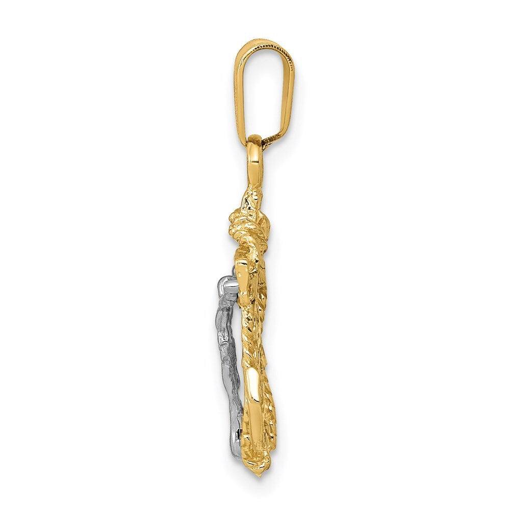 14k Two-tone Gold Mariners Cross Pendant for Women