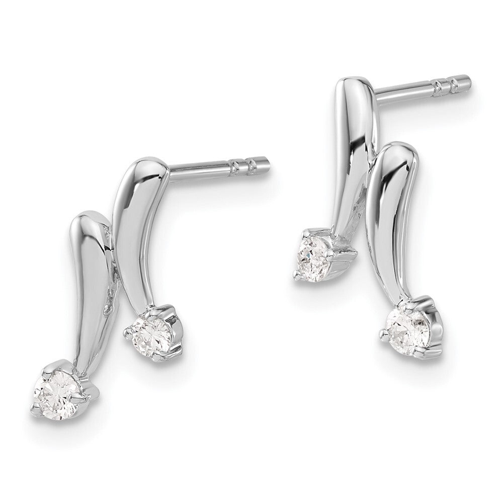 14k White Gold Diamond Drop & Dangle Earrings