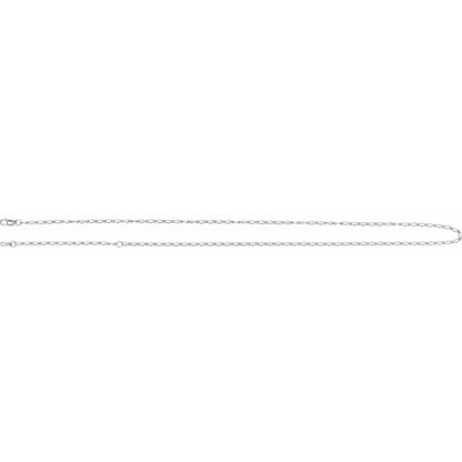 14k White Gold 1.5 mm Adjustable Figaro 16-18" Chain Necklace