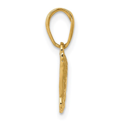 14k Yellow Gold Praying Hands Pendant