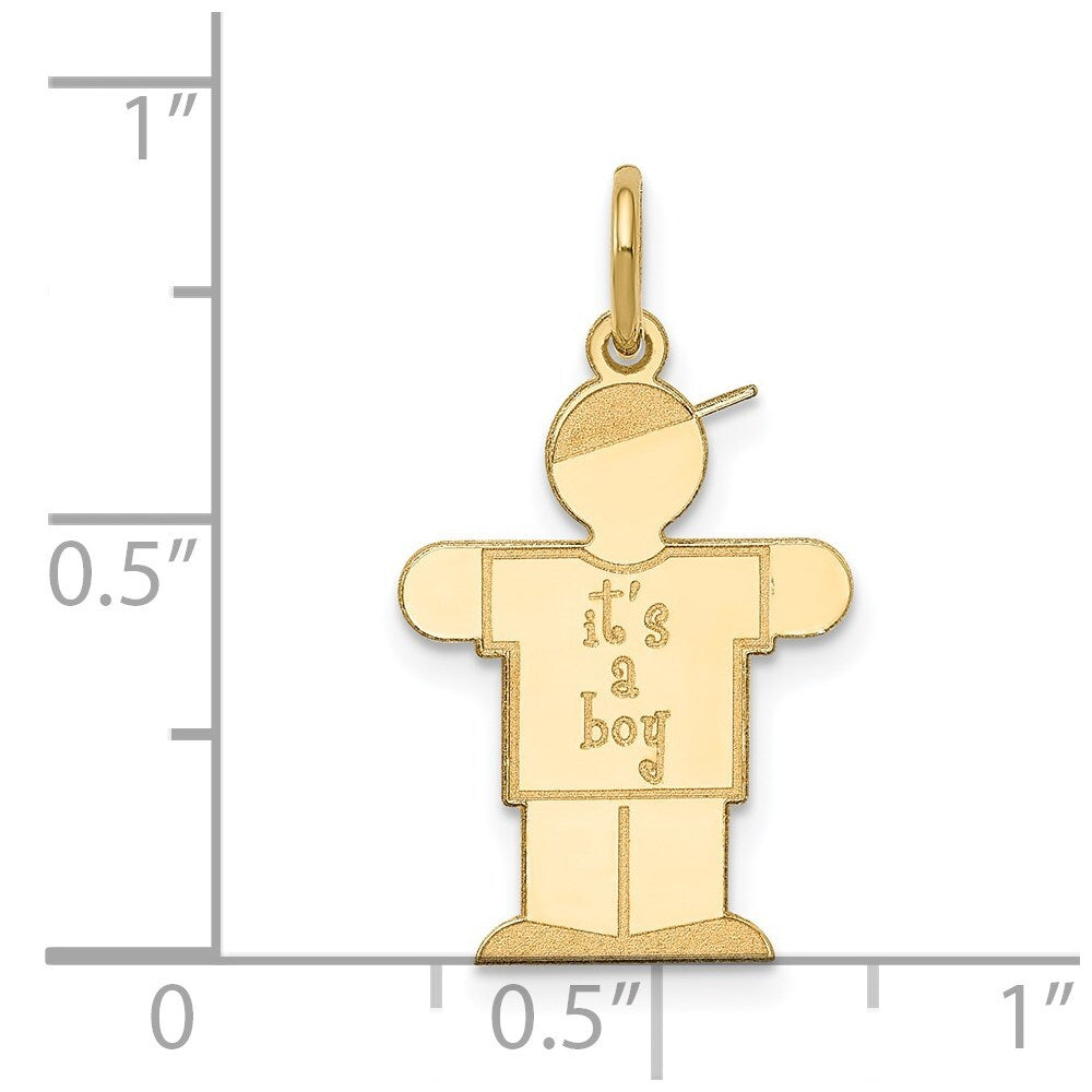 14k Yellow Gold Kid Charm Pendant for Women