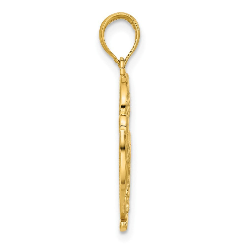 14k Yellow Gold Polished Fancy Hummingbird Charm
