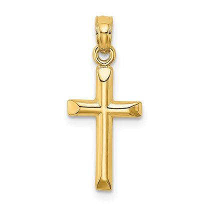 14k Yellow Gold Polished Cross Charm