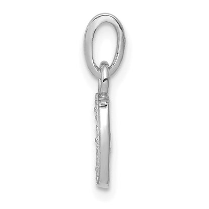 14k White Gold Rhodium-plated Diamond Letter J Initial Pendant for Women