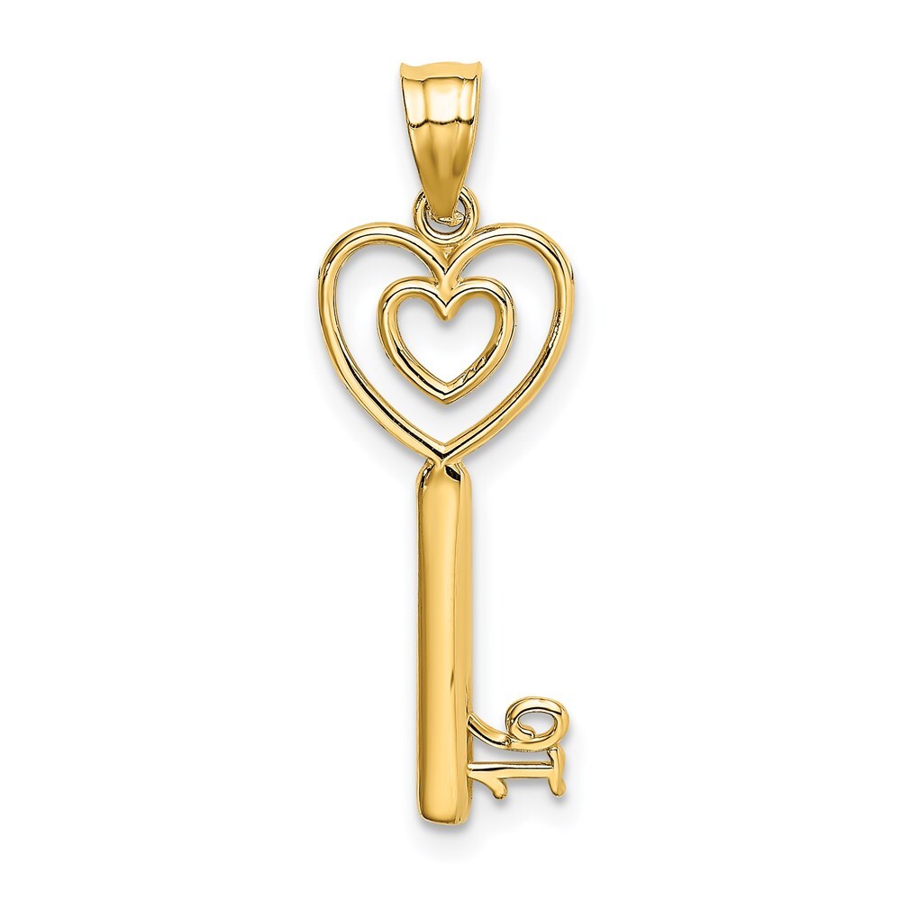 14k Yellow Gold Key Heart Sweet 16 Pendant