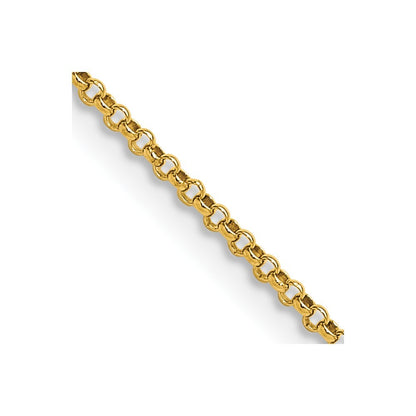 14k Yellow Gold 16 inch 1.55mm Rolo Pendant Chain Necklace