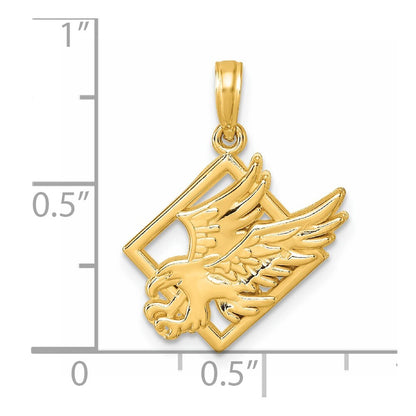 14k Yellow Gold Polished Eagle Pendant for Women