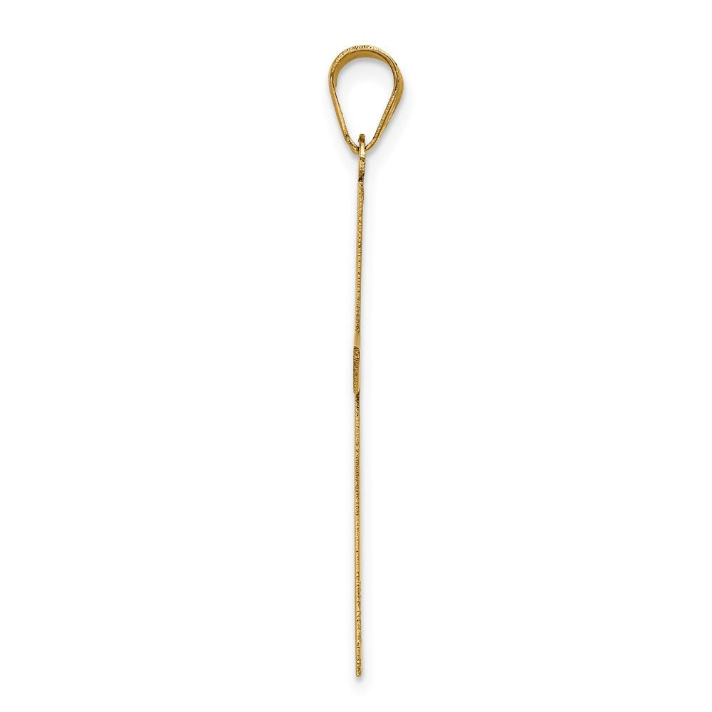 14k Yellow Gold Engravable Cross Charm
