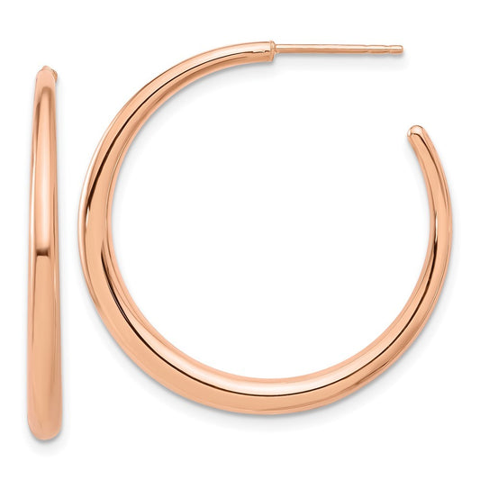 14K Rose Gold Polished Hoop Earrings