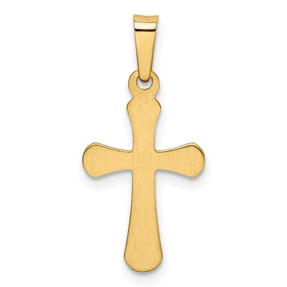 14k Yellow Gold Polished Rounded Cross Pendant for Women