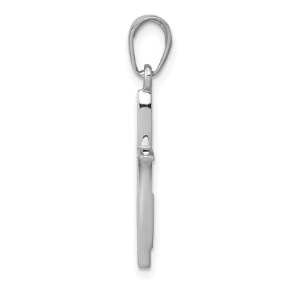 14k White Gold Polished Cross With Tapered Ends Pendant for Women