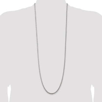 Sterling Silver 3mm Solid Rope Chain