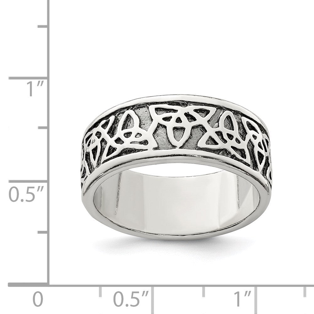 Sterling Silver Antiqued Celtic Knot Ring Size 9