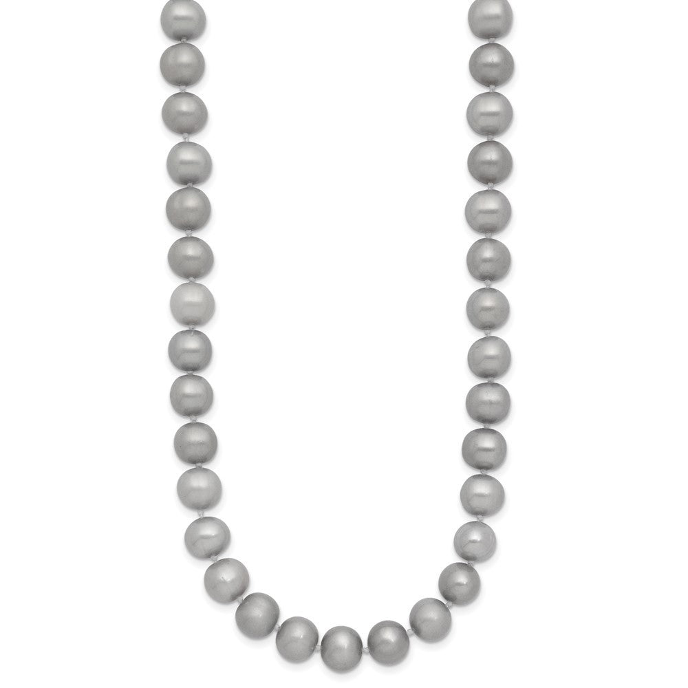 14k Yellow Gold 7-8mm Grey Near Round Freshwater Cultured Pearl 20 inch Necklace