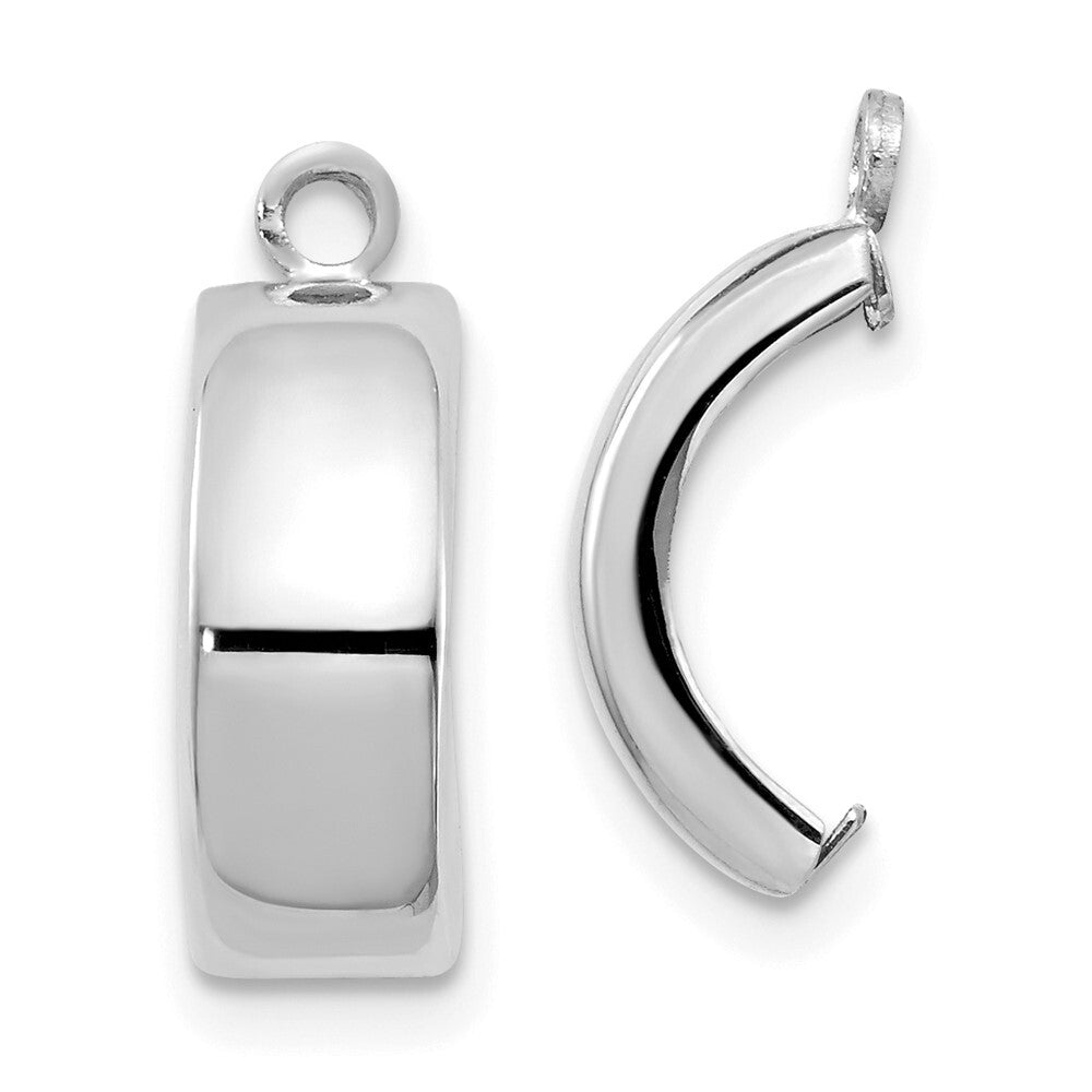 14k White Gold Polished Earring Jackets Gift for Women